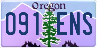 OR license plate 091ENS