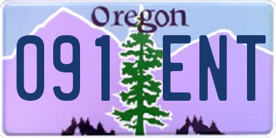 OR license plate 091ENT