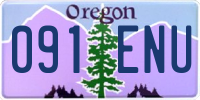 OR license plate 091ENU