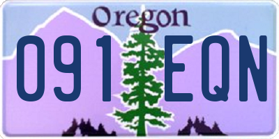 OR license plate 091EQN