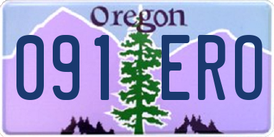 OR license plate 091ERO