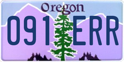 OR license plate 091ERR