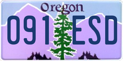 OR license plate 091ESD