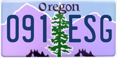 OR license plate 091ESG