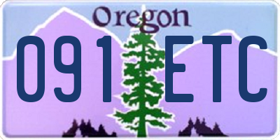 OR license plate 091ETC