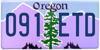 OR license plate 091ETD