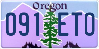 OR license plate 091ETO