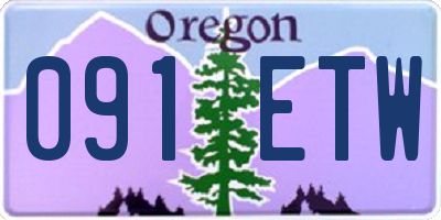 OR license plate 091ETW