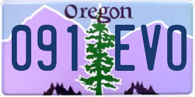 OR license plate 091EVO