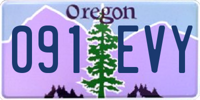 OR license plate 091EVY
