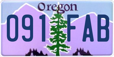 OR license plate 091FAB