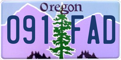 OR license plate 091FAD