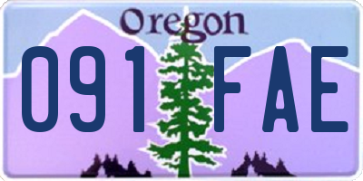 OR license plate 091FAE