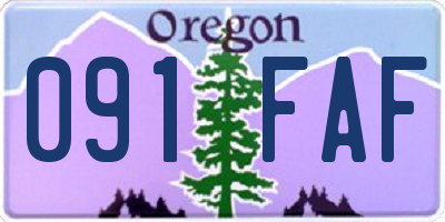 OR license plate 091FAF