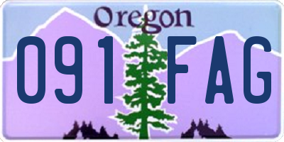 OR license plate 091FAG