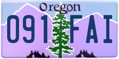 OR license plate 091FAI