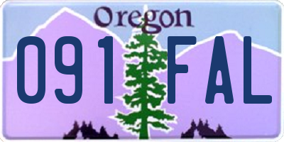 OR license plate 091FAL