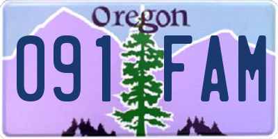 OR license plate 091FAM