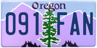 OR license plate 091FAN