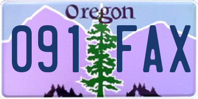 OR license plate 091FAX