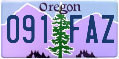 OR license plate 091FAZ