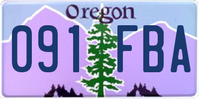 OR license plate 091FBA