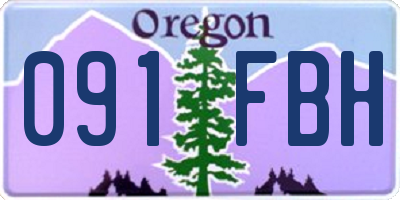 OR license plate 091FBH