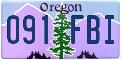 OR license plate 091FBI
