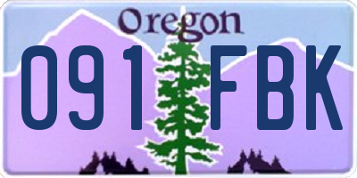 OR license plate 091FBK
