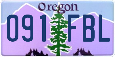 OR license plate 091FBL