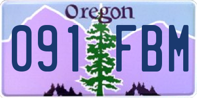 OR license plate 091FBM