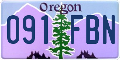 OR license plate 091FBN