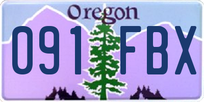OR license plate 091FBX