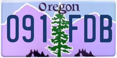 OR license plate 091FDB