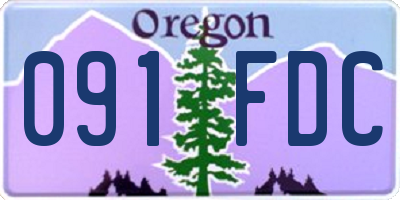 OR license plate 091FDC