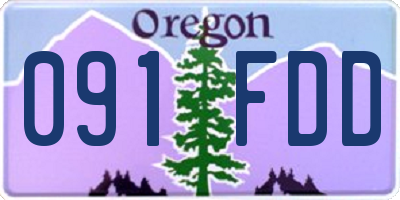 OR license plate 091FDD