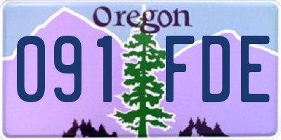 OR license plate 091FDE