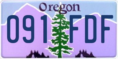 OR license plate 091FDF
