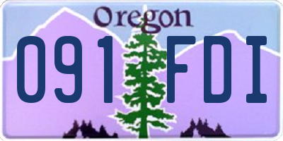 OR license plate 091FDI