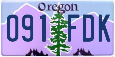 OR license plate 091FDK