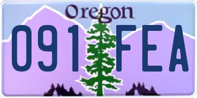 OR license plate 091FEA