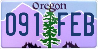 OR license plate 091FEB