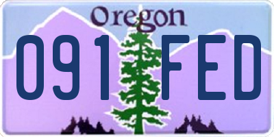 OR license plate 091FED