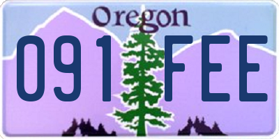 OR license plate 091FEE