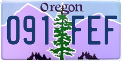 OR license plate 091FEF