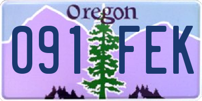 OR license plate 091FEK