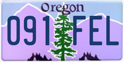 OR license plate 091FEL