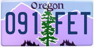 OR license plate 091FET