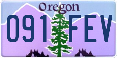 OR license plate 091FEV