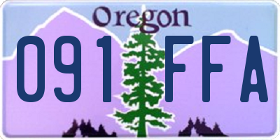 OR license plate 091FFA
